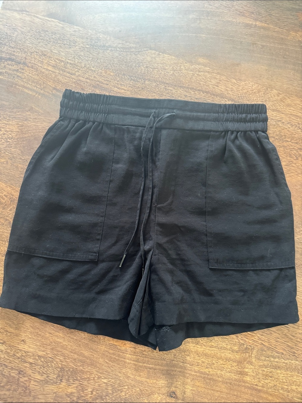 Kersh Black Women's Elastic Drawstring Shorts